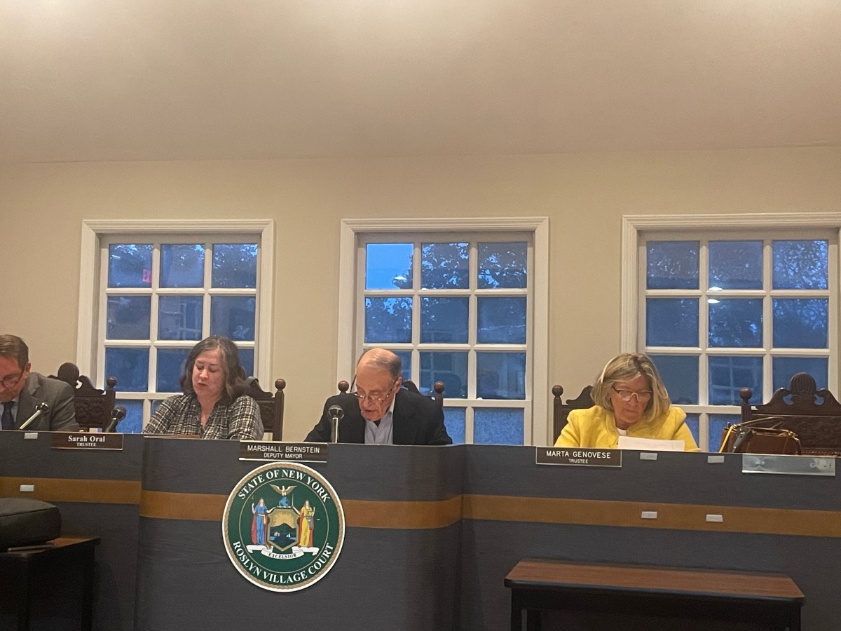 The Village of Roslyn Board of Trustees heard from various residents about ideas and concerns for the village.