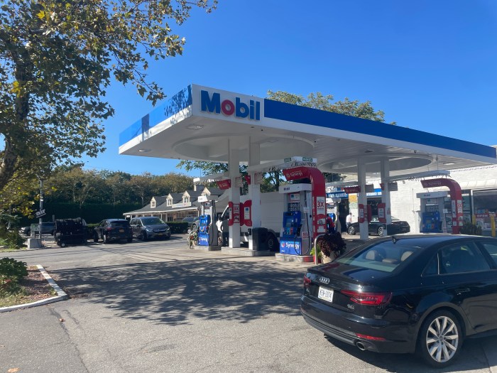 Three people were arrested after Old Westbury police located a stolen vehicle at a gas station on Glen Cove Road.
