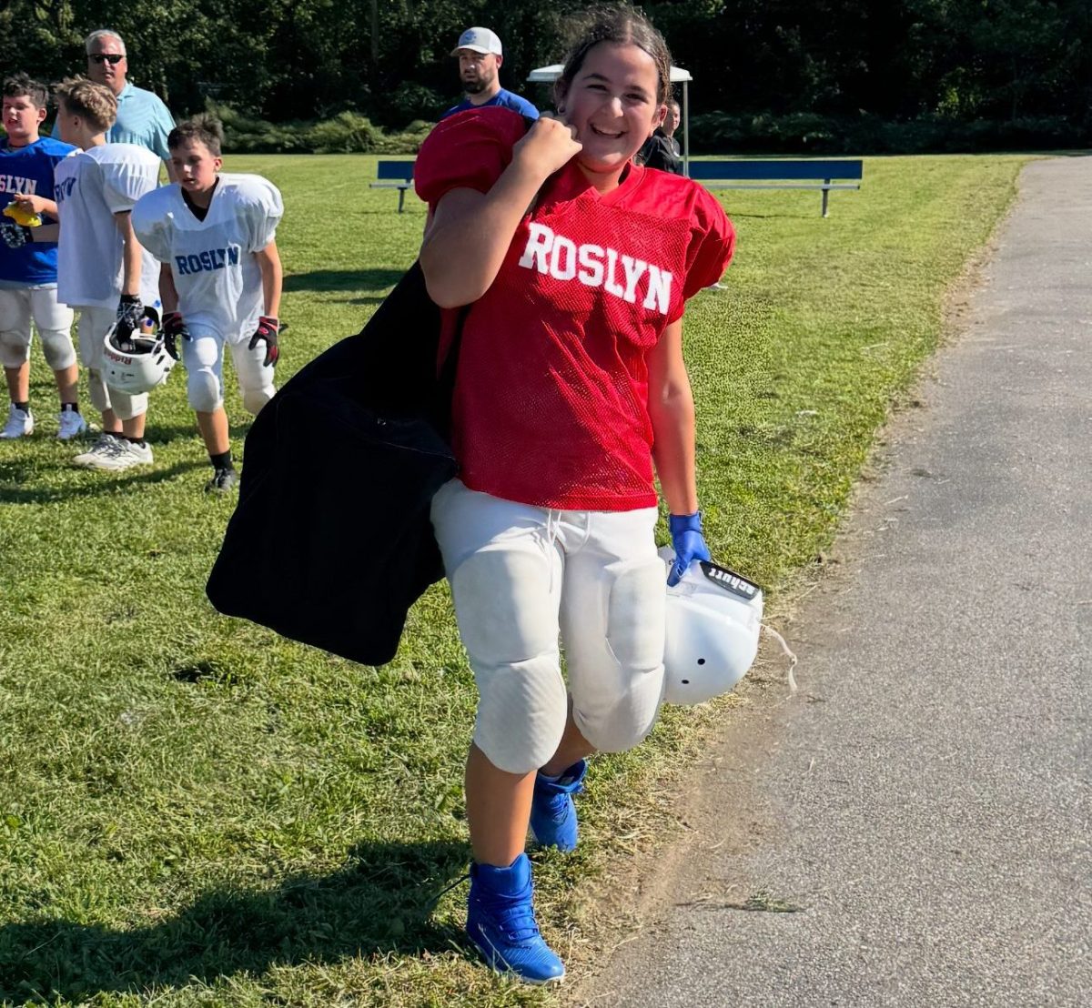 Tess Azoulay becomes first female quarterback in Roslyn Middle School history.