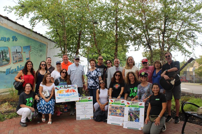 Members of Residents Forward with village and town officials who attended the event.