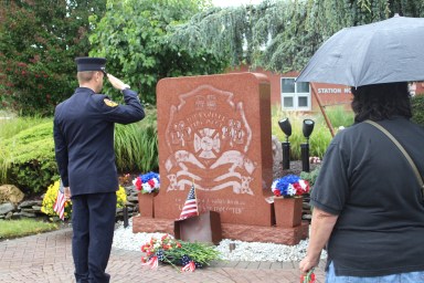 The Hicksville Fire Department held a memorial for the Sept. 11 terrorist attacks.