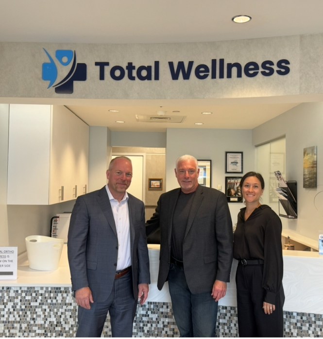 Total Orthopedics' Founder Charles Ruotolo, Total Wellness' Medical Director Donato Balsamo, and Naturopathic Physician Alyssa DeSena (L. to R.)