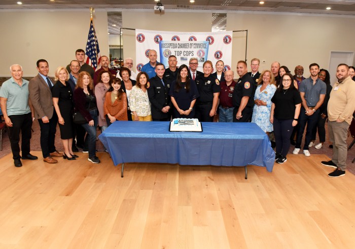 The Massapequa Chamber of Commerce honored four local law enforcement officers at its annual event.