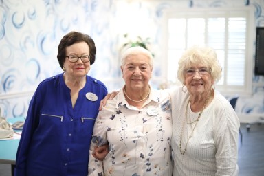 The Jericho "Golden Girls," Bobbi Epstein, Marge Silvestri, and Maureen Sheerin (L. to R.) at the Bristol.