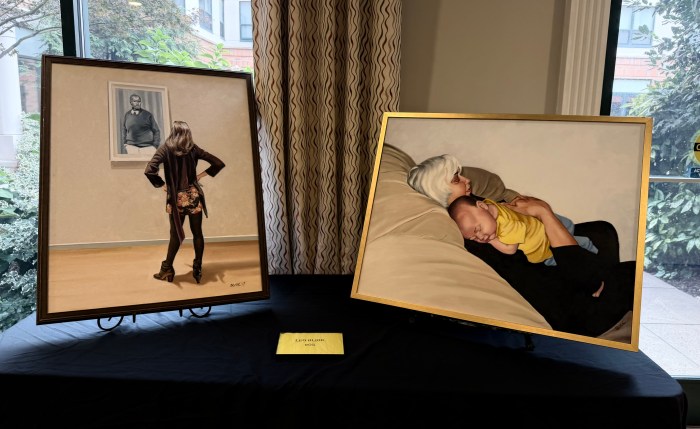 Atria Cutter Mill displayed art created by residents, including two pieces by Leo Bliok.