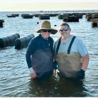 Toasted Oyster farmers Mike Miezianka and Ray Smith Jr. in the Great South Bay.