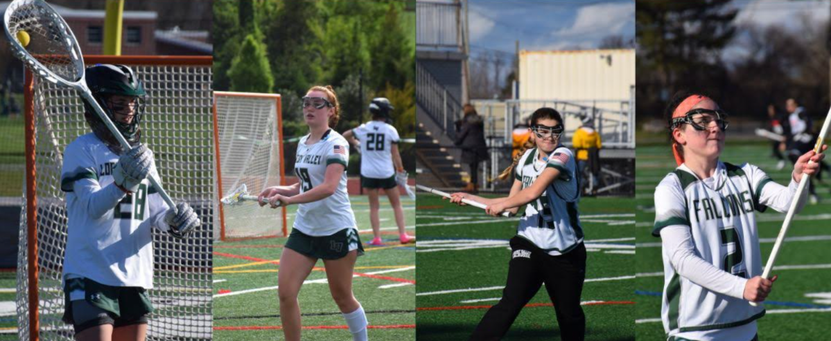 Locust Valley High School girls' lacrosse players Emery deLauzon, Katherine Nabet, Elizabeth Vitale and Tessa Matozzo (L. to R.) were named to the 205 NYSSWA All-Star team.