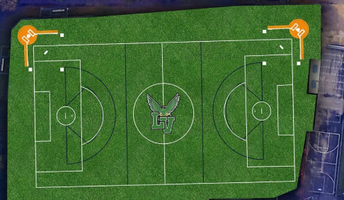A rendering of the turf field at Locust Valley's Bayville Intermediate School, estimated to be completed by Sept. 19.