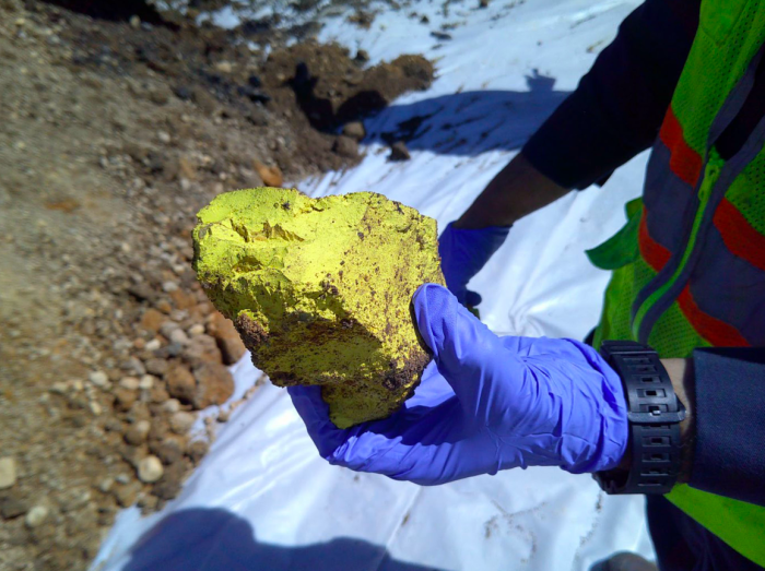Yellow-green chromium-containing sludge that was excavated from Bethpage Community park in 2024.
