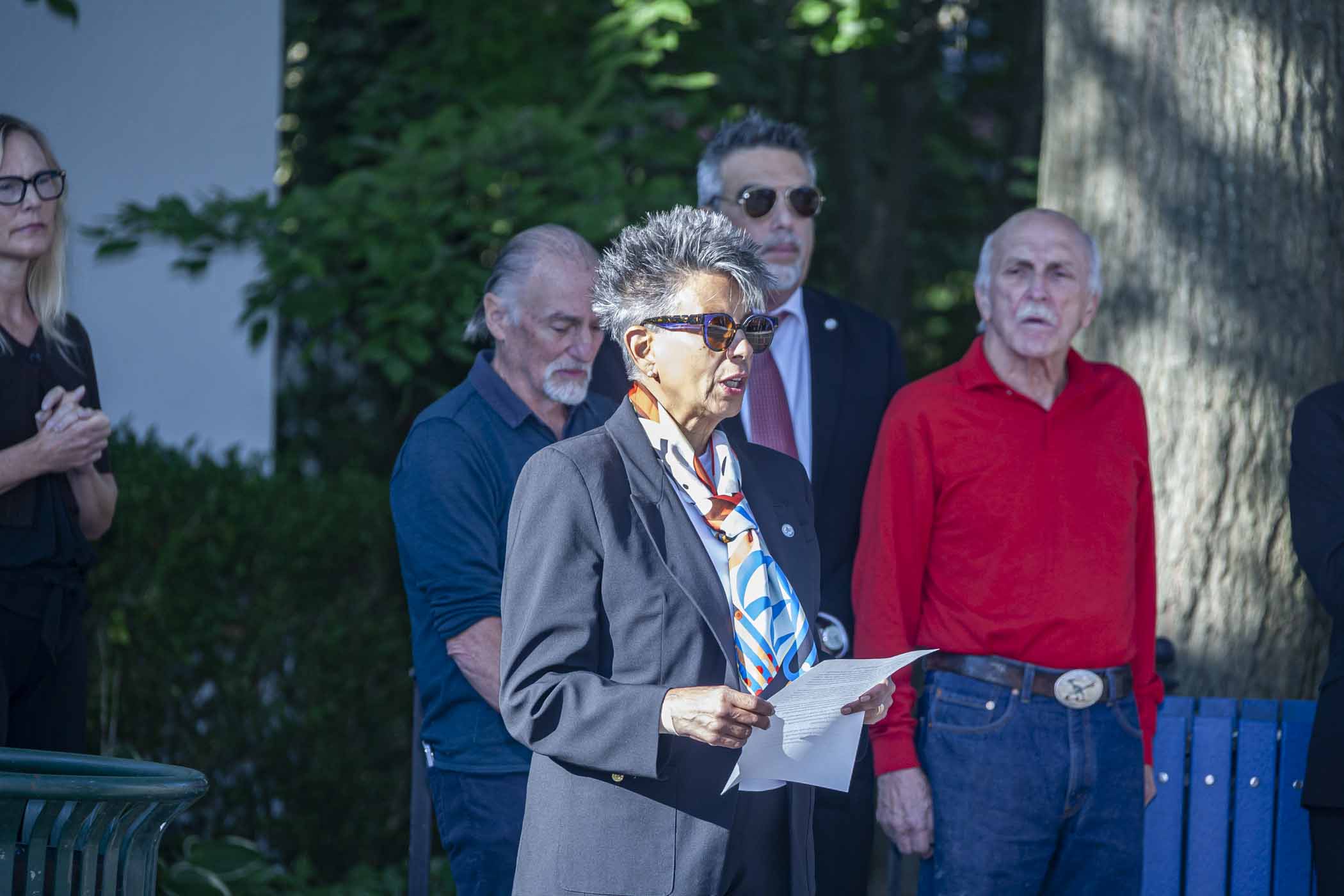 Sea Cliff Mayor Elena Villafane speaks at the village's 9/11 observance.
