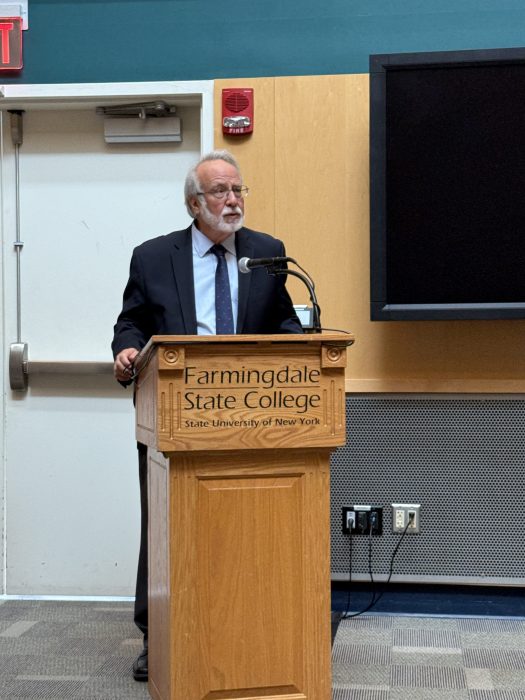 Robert Prezant, the president of Farmingdale State College, said he walked to campus.