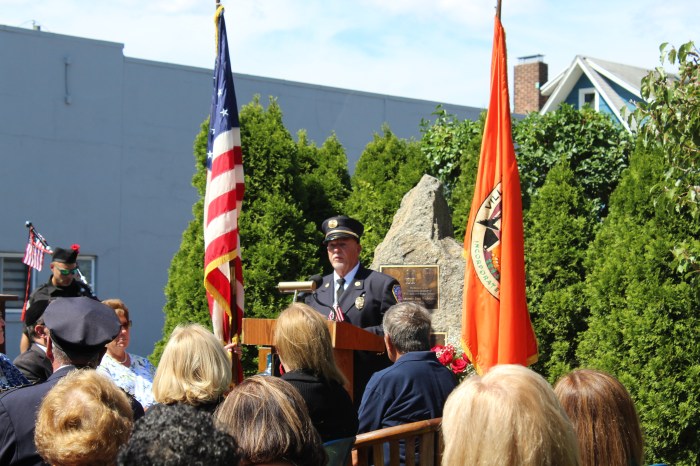 Mayor John Popeleski spoke during the remembrance.