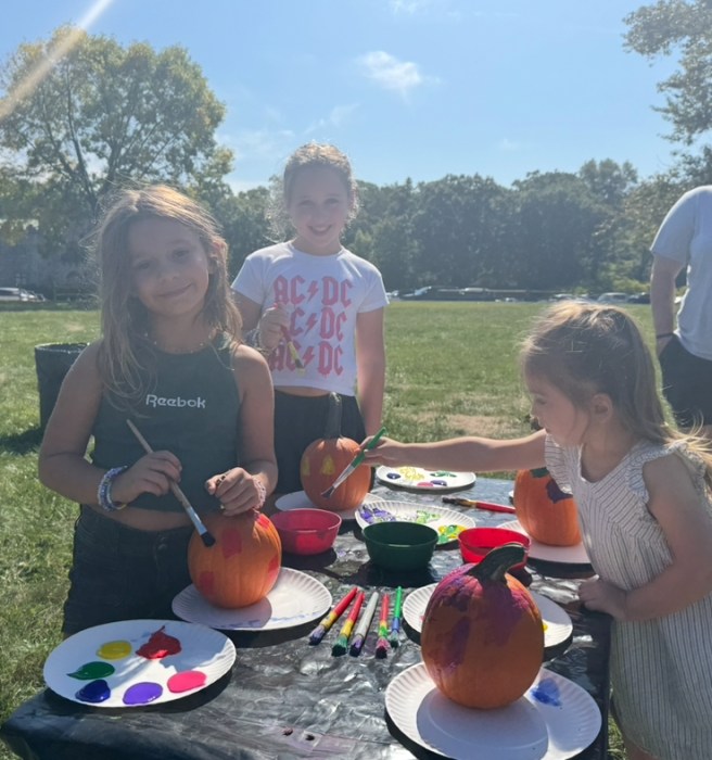 Children picked and painted pumpkins during the event.