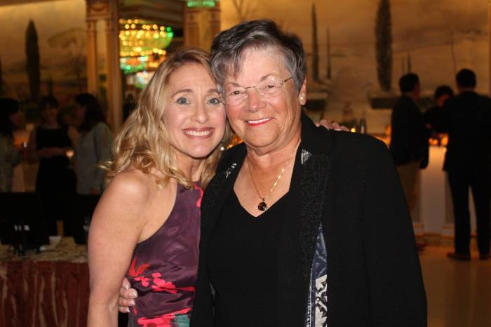 Mindy Germain (L.) and Angela Jagger (R.) at the 2017 Residents Forward Gala honoring Scott and Angela Jaggar.