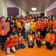 Roslyn Middle School students with administrators and faculty on Unity Day.