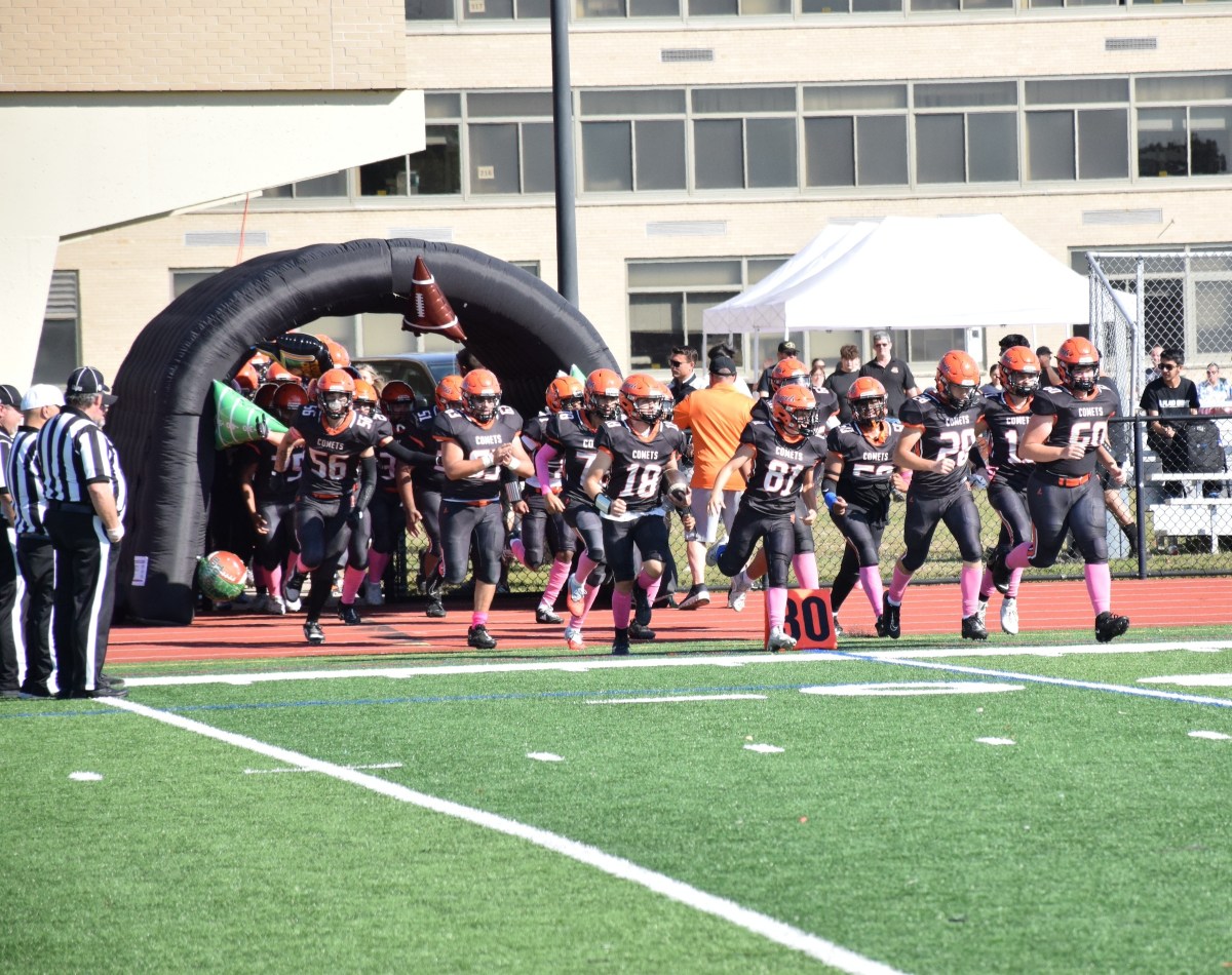 1: The Hicksville Comets took the field for their homecoming game against Hempstead.