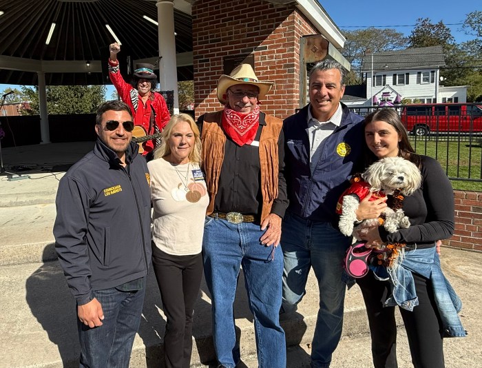 Oyster Bay Town and Farmingdale Village elected officials put their costumes on for the festivities. 