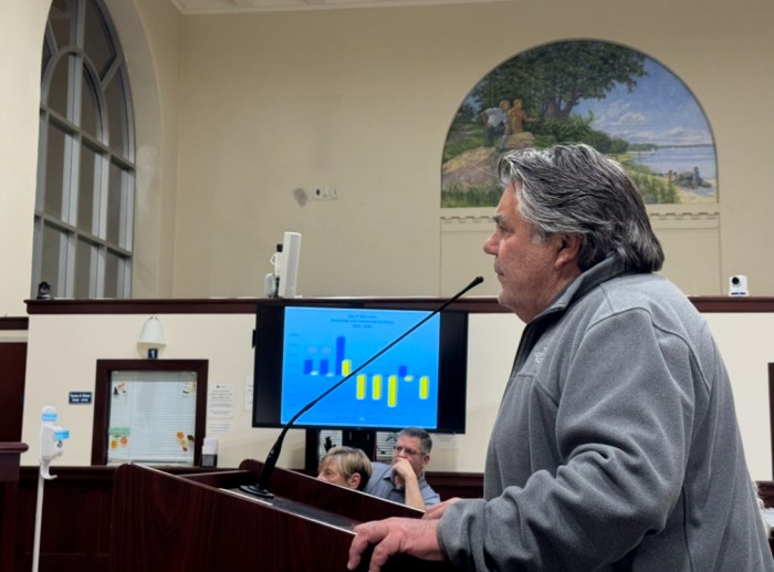 John Perrone asks the Glen Cove city council how its sales tax preemption will affect Nassau County taxes in 2026.