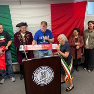 Mary Modica, the grand marshal for the festival (R.) was given a dedicated street sign and multiple proclamations.