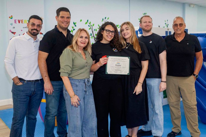 Founder Sofia Kokkoris-Christakis and the Port Washington Puzzles team celebrate the opening of Puzzles, an inclusive education center designed to support children of all abilities.