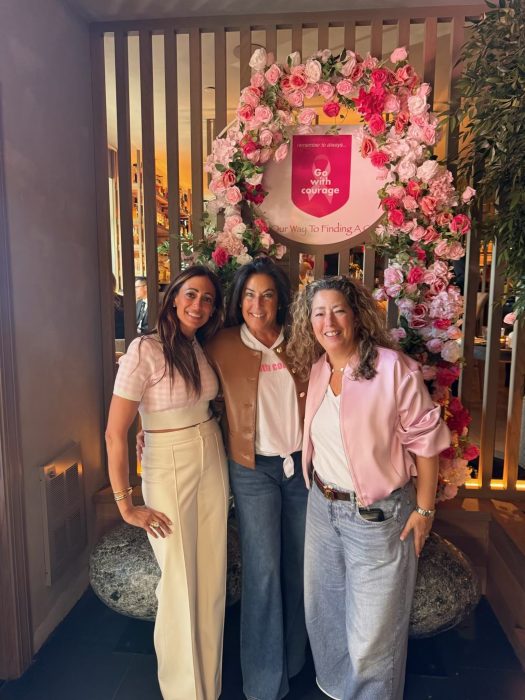 Kerern Shemel, Robyn Jaslow and Michelle Luchs in Okaru for a Go With Courage brunch event supporting families suffering from cancer.
