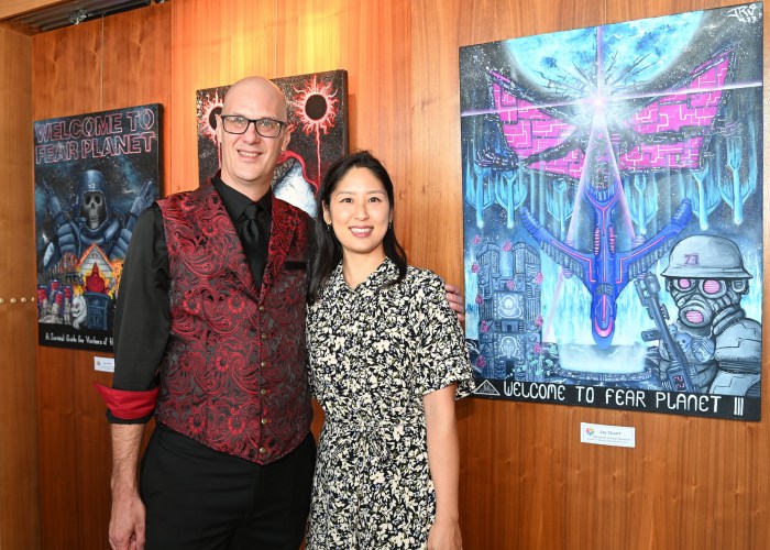 Jay Stuart & Joan Kim Suzuki at the art exhibit.
