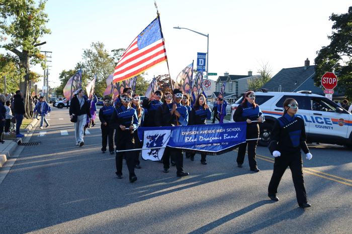 The Blue Dragons marching band led the parade.
