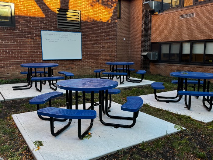 Outdoor classroom next to the greenhouses.