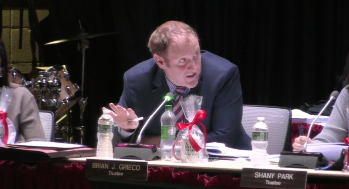 Syosset Board of Education Trustee Brian Grieco said he supports the New York School Board Association's lobbying efforts for nutritious food and academic programming.