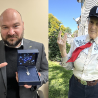 Tim Howe (L.) and Temple Grandin (R.) from Spectrum Designs were honored with Leonard Nimoy “Live Long & Prosper” Tribute Award.