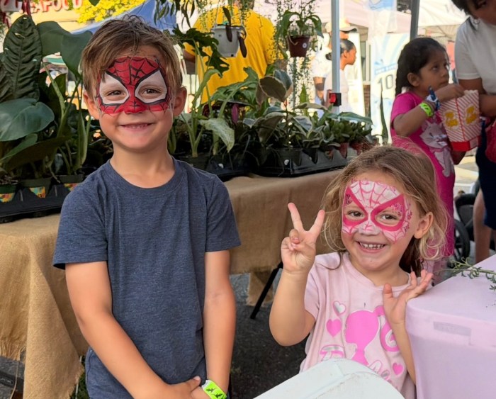 Children enjoyed face paint and various activities at the street fair.