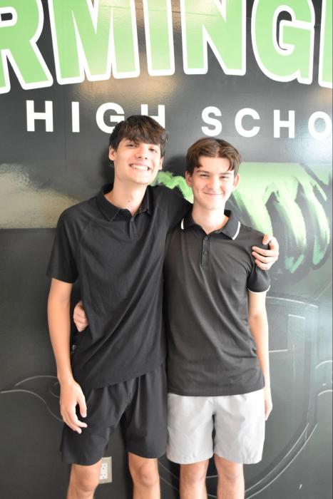 Famringdale High School Class of 2026 valedictorian Nicholas Zito (L.) and salutatorian Anthony McKee (R.).