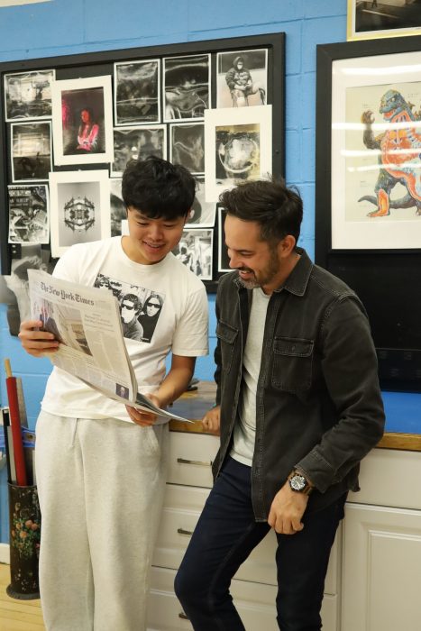 Tony Pan (L.) and Jericho photography teacher Bryan Ciminelli (R.)