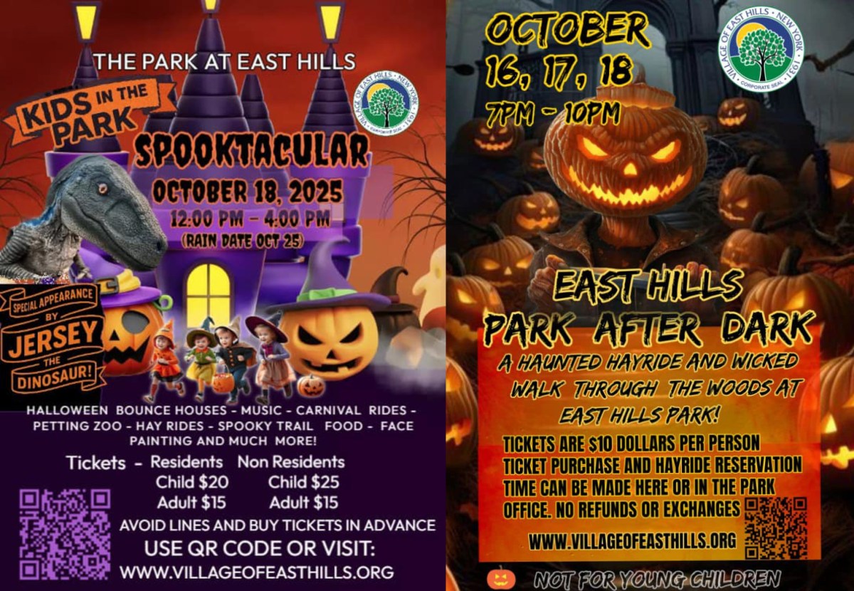 The Village of East Hills will be hosting its annual Halloween Spooktacular, along with a new Haunted Hayride and Wicked Walk experience.