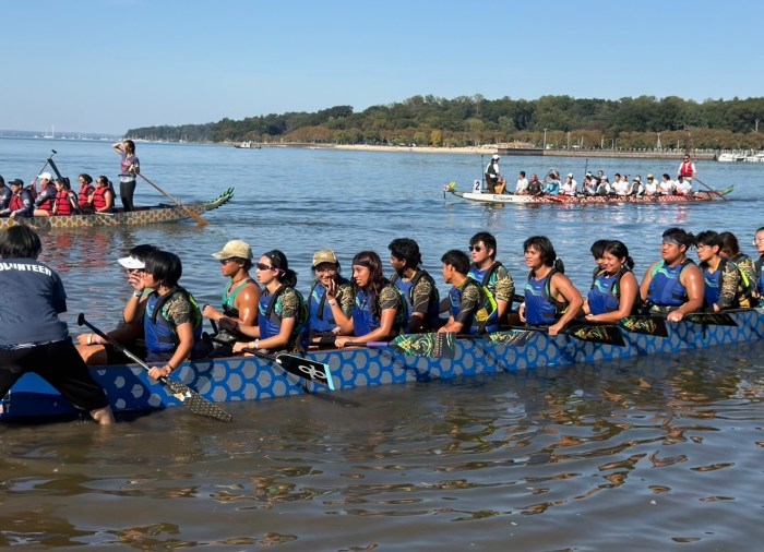 Competitors returned to the beach after racing.