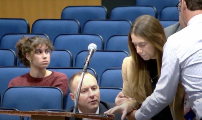 The board of education paused a meeting when library department chair Maya Lerner seemingly required medical attention.