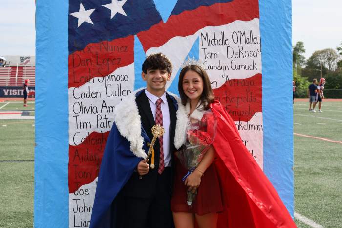 Vincent Orandello and Kayleigh Huggard were crowned homecoming king andqueen.
