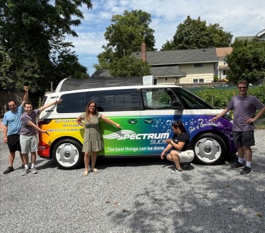 Spectrum Designs Foundation received a grant to purchase an all-electric van for the nonprofit’s Spectrum Suds program, a pickup-and-delivery laundry service that provides meaningful employment opportunities to neurodiverse adults.