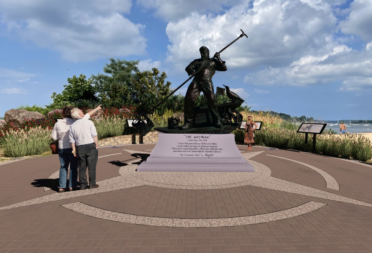 Rendering of the memorial dedicated to local baymen in the Town of Oyster Bay.