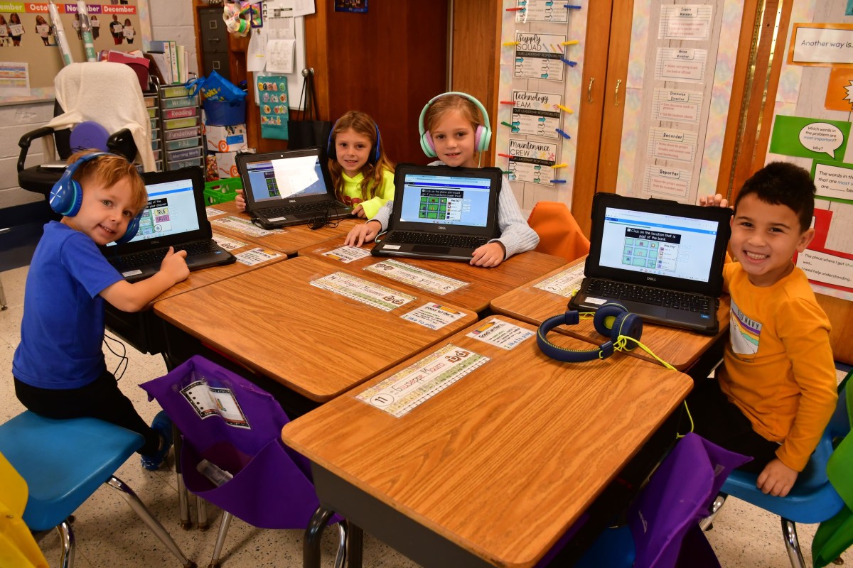 Students completed online coding lessons.