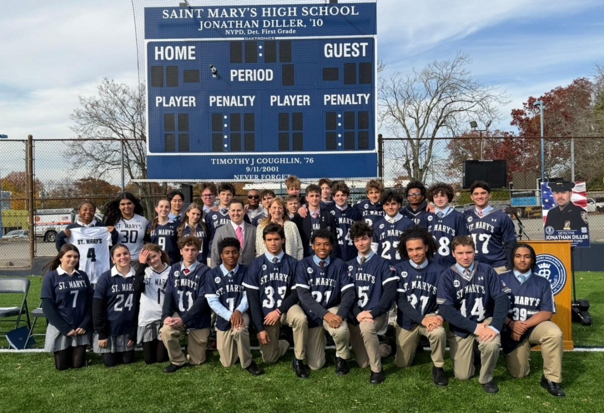 St. Mary's High School held a dedication event for Jonathan Diller, an alumnus who was killed last year.