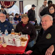 John, Donald and John, who described themselves as Carle Place senior citizens, enjoyed lunch at the Thank You to Our Veterans event.