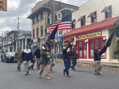 Port Washington Veterans Day Parade on Main Street.