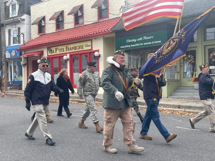 Veterans from the American Legion Post 509 and Veterans of Foreign Wars Post 1819 marched along with North Hempstead Town Supervisor Jennifer DeSena.