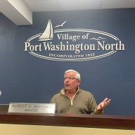 Mayor Robert Weitzner discusses ongoing odor concerns at 85 Channel Drive during Port Washington North's November Board of Trustees meeting.