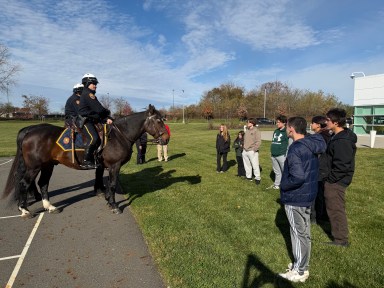 Nassau County Police with Port Washington high school students.