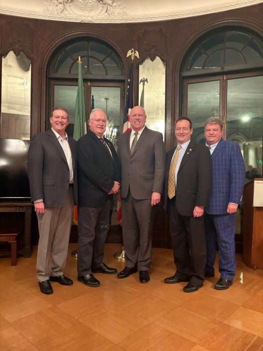 Michael Breen, Sean Pender, Congressman Joe Crowly, Tom Beirne and Arthur Smith.