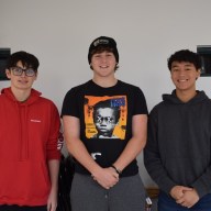 Locust Valley High School filmmakers Dean Wolfe, Raffaele Giannattasio and Justin Kwok (left to right) won Best Use of Character in the 72-Hour Film Festival.