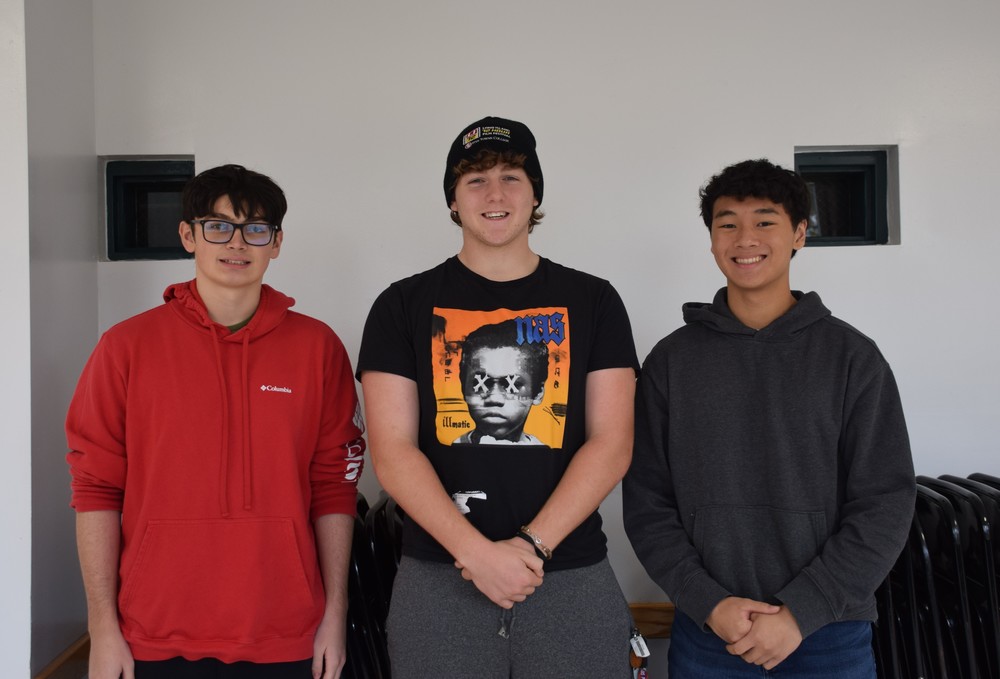 Locust Valley High School filmmakers Dean Wolfe, Raffaele Giannattasio and Justin Kwok (left to right) won Best Use of Character in the 72-Hour Film Festival.