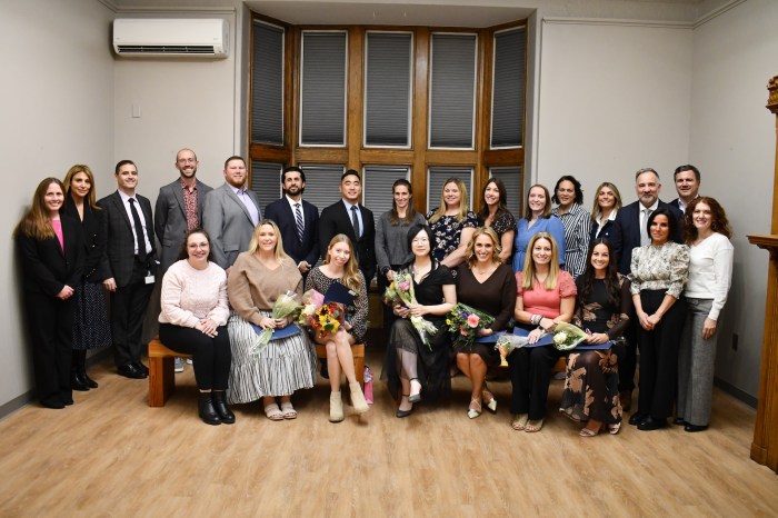 20 members of the Manhasset Public Schools faculty and administration were joined by administrators and board of education members as they were recognized for tenure.